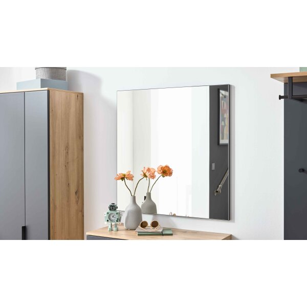 Interliving Garderobe Serie 6012 - Spiegel anthrazitfarbener Mattlack - ca. 80 x 82 cm