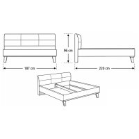 Interliving Schlafzimmer Serie 1032 – Komplettzimmer Kieselgrau & Weiß - vierteilig, Liegefläche ca. 180 x 200 cm