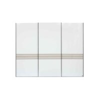 Interliving Schlafzimmer Serie 1032 – Schwebetürenschrank Kieselgrau & Weiß - drei Türen, Breite ca. 300 cm