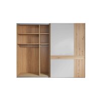 WIEMANN Modena Plus - Schwebetürenschrank Champagner & Eiche bianco - zwei Türen, Breite ca. 300 cm
