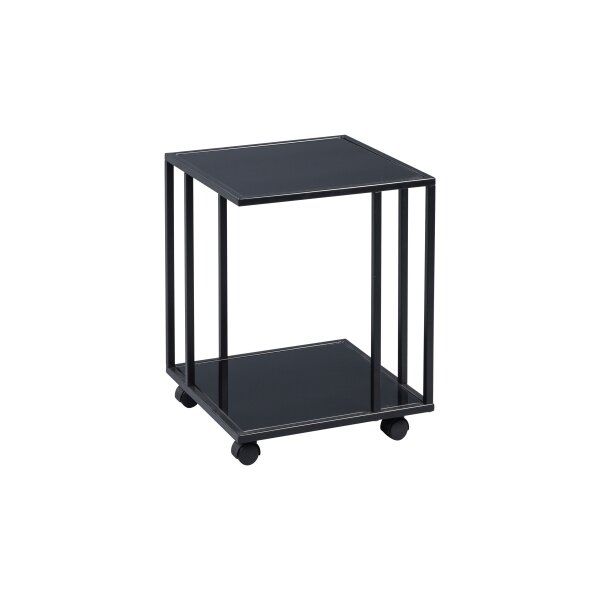 Beistelltisch Paris 1 schwarzes Glas & schwarzes Metall - ca. 40 x 40 cm
