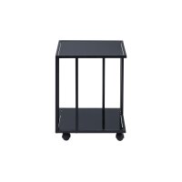 Beistelltisch Paris 1 schwarzes Glas & schwarzes Metall - ca. 40 x 40 cm