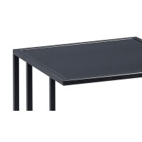 Beistelltisch Paris 1 schwarzes Glas & schwarzes Metall - ca. 40 x 40 cm