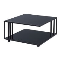 Couchtisch Paris 2 schwarzes Glas & schwarzes Metall...