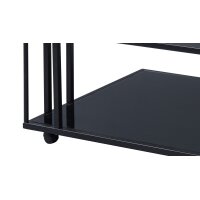Couchtisch Paris 2 schwarzes Glas & schwarzes Metall...