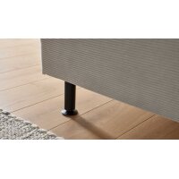 Interliving Boxspringbett Serie 1418 - Boxspringbett mit feinem Cordbezug silberfarbener Feincord – Liegefläche ca. 180 x 200 cm