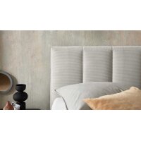 Interliving Boxspringbett Serie 1418 - Boxspringbett mit feinem Cordbezug silberfarbener Feincord – Liegefläche ca. 180 x 200 cm