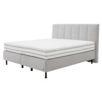 Interliving Boxspringbett Serie 1418 - Boxspringbett mit feinem Cordbezug silberfarbener Feincord – Liegefläche ca. 180 x 200 cm