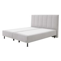 Interliving Boxspringbett Serie 1418 - Boxspringbett mit feinem Cordbezug silberfarbener Feincord – Liegefläche ca. 180 x 200 cm