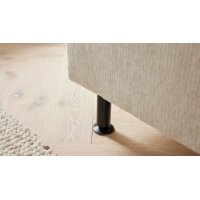 Interliving Boxspringbett Serie 1418 - Boxspringbett mit gestepptem Kopfteil naturfarbener Webstoff Famosa – Liegefläche ca. 180 x 200 cm