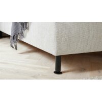 Interliving Boxspringbett Serie 1418 - Boxspringbett mit gestepptem Kopfteil naturfarbener Webstoff Famosa – Liegefläche ca. 180 x 200 cm