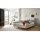 Interliving Boxspringbett Serie 1418 - Boxspringbett mit gestepptem Kopfteil naturfarbener Webstoff Famosa – Liegefläche ca. 180 x 200 cm
