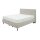 Interliving Boxspringbett Serie 1418 - Boxspringbett mit gestepptem Kopfteil naturfarbener Webstoff Famosa – Liegefläche ca. 180 x 200 cm