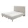 Interliving Boxspringbett Serie 1418 - Boxspringbett mit gestepptem Kopfteil naturfarbener Webstoff Famosa – Liegefläche ca. 180 x 200 cm