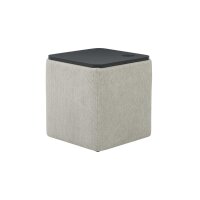 Interliving Boxspringbett Serie 1418 - Nachtkonsole mit Ladefeld naturfarbener Webstoff Famosa