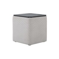 Interliving Boxspringbett Serie 1418 - Nachtkonsole mit Ladefunktion silberfarbener Feincord