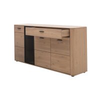 Interliving Wohnzimmer Serie 2029 - Sideboard Wildeiche & Granit-Steinoptik - vier Türen, eine Schublade, Breite ca. 178 cm