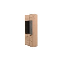Interliving Wohnzimmer Serie 2029 - Kombivitrine Wildeiche & Granit-Steinoptik - zwei Türen, Breite ca. 85 cm
