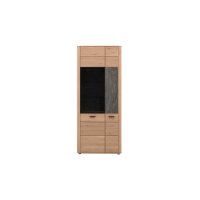 Interliving Wohnzimmer Serie 2029 - Kombivitrine Wildeiche & Granit-Steinoptik - zwei Türen, Breite ca. 85 cm