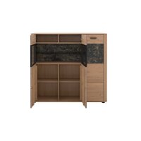Interliving Wohnzimmer Serie 2029 - Highboard Wildeiche...
