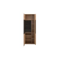 Interliving Wohnzimmer Serie 2029 - Wohnwand Wildeiche & Granit-Steinoptik - dreiteilig, Breite ca. 320 cm