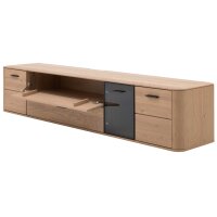 Interliving Wohnzimmer Serie 2029 - Wohnwand Wildeiche & Granit-Steinoptik - dreiteilig, Breite ca. 320 cm
