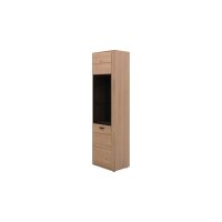Interliving Wohnzimmer Serie 2029 - Vitrine Wildeiche & Granit-Steinoptik - eine Tür, Breite ca. 60 cm