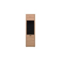 Interliving Wohnzimmer Serie 2029 - Vitrine Wildeiche & Granit-Steinoptik - eine Tür, Breite ca. 60 cm