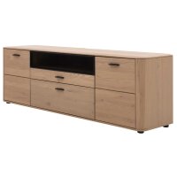 Interliving Wohnzimmer Serie 2029 - Medien-Lowboard Wildeiche & Granit-Steinoptik - zwei Türen, zwei Schubladen, Länge ca. 200 cm