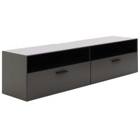Interliving Wohnzimmer Serie 2030 - Hänge-Lowboard Wolfram Grey & Spaltholz - zwei Schubladen, Länge ca. 180 cm