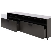 Interliving Wohnzimmer Serie 2030 - Lowboard Wolfram Grey & Spaltholz - zwei Schubladen, Länge ca. 180 cm