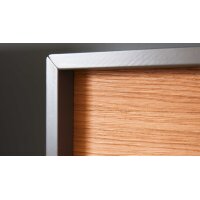 Interliving Wohnzimmer Serie 2030 - Wandboard Wolfram Grey & Spaltholz - ca. 48 x 38 cm