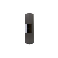 Interliving Wohnzimmer Serie 2030 - Vitrine Wolfram Grey & Spaltholz - eine Tür, Breite ca. 45 cm