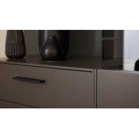 Interliving Wohnzimmer Serie 2030 - Wohnwand Wolfram Grey & Spaltholz - dreiteilig, Länge ca. 275 cm