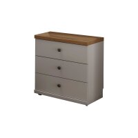 WIEMANN Schlafzimmerserie Marlow - Nachtkommode Weiß & Bianco Eiche - drei Schubladen, Breite ca. 50 cm