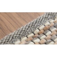 Interliving Teppich Serie B-8003 hellbraun melierte Schurwolle – ca. 70 x 300 cm