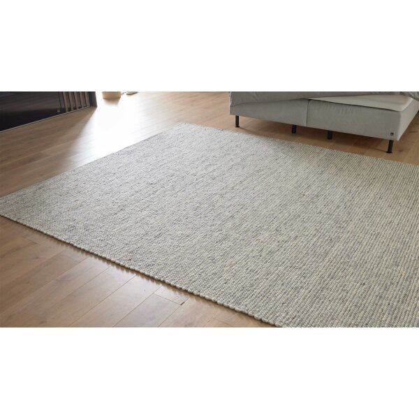 Interliving Teppich Serie B-8003 weiß melierte Schurwolle – ca. 200 x 290 cm