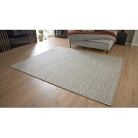 Interliving Teppich Serie B-8003 weiß melierte Schurwolle – ca. 200 x 290 cm