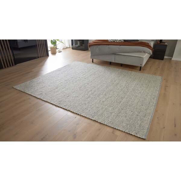 Interliving Teppich Serie B-8003 weiß melierte Schurwolle – ca. 170 x 240 cm