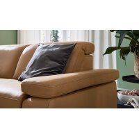 Interliving Sofa Serie 4064 - Ecksofa kurkumafarbene Mikrofaser Galero Punto & Fuß W003-01 - Stellfläche ca. 275 x 176 cm