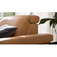 Interliving Sofa Serie 4064 - Ecksofa kurkumafarbene Mikrofaser Galero Punto & Fuß W003-01 - Stellfläche ca. 275 x 176 cm