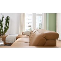 Interliving Sofa Serie 4064 - Ecksofa kurkumafarbene Mikrofaser Galero Punto & Fuß W003-01 - Stellfläche ca. 275 x 176 cm