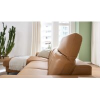 Interliving Sofa Serie 4064 - Ecksofa kurkumafarbene Mikrofaser Galero Punto & Fuß W003-01 - Stellfläche ca. 275 x 176 cm