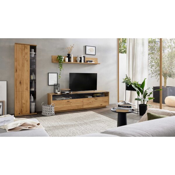 Interliving Wohnzimmer Serie 2027 - Wohnwand Asteiche - dreiteilig, Breite ca. 286 cm