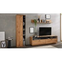 Interliving Wohnzimmer Serie 2027 - Wohnwand Asteiche - dreiteilig, Breite ca. 286 cm