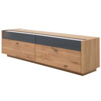 Interliving Wohnzimmer Serie 2027 - Lowboard Asteiche - zwei Schubladen, Länge ca. 216 cm