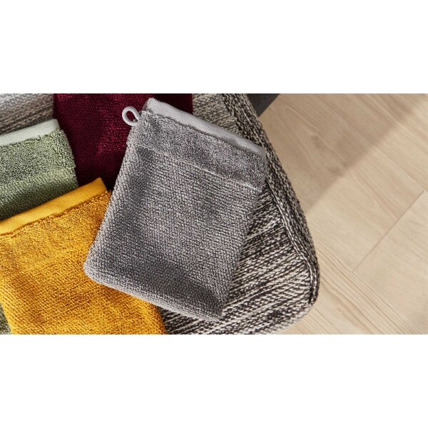 Interliving Handtuch Serie 9108 - Waschhandschuh silberfarbene Baumwolle - ca. 16 x 20 cm