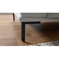 Interliving Sofa Serie 4255 – Ecksofa silberfarbener Bezug Mara 9 & schwarze Metallfüße 4.26 - Stellfläche ca. 270 x 240 cm