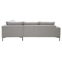 Interliving Sofa Serie 4255 – Ecksofa silberfarbener Bezug Mara 9 & schwarze Metallfüße 4.26 - Stellfläche ca. 270 x 240 cm