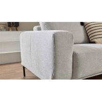 Interliving Sofa Serie 4255 – Ecksofa silberfarbener Bezug Mara 9 & schwarze Metallfüße 4.26 - Stellfläche ca. 270 x 240 cm